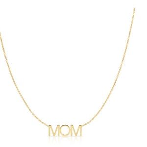 Maya Brenner MOM Necklace 14k Yellow Gold 16-18” Chain
